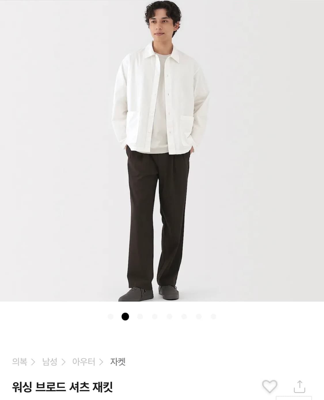 muji 무인양품 워싱 브로드 셔츠 재킷 상품이미지3