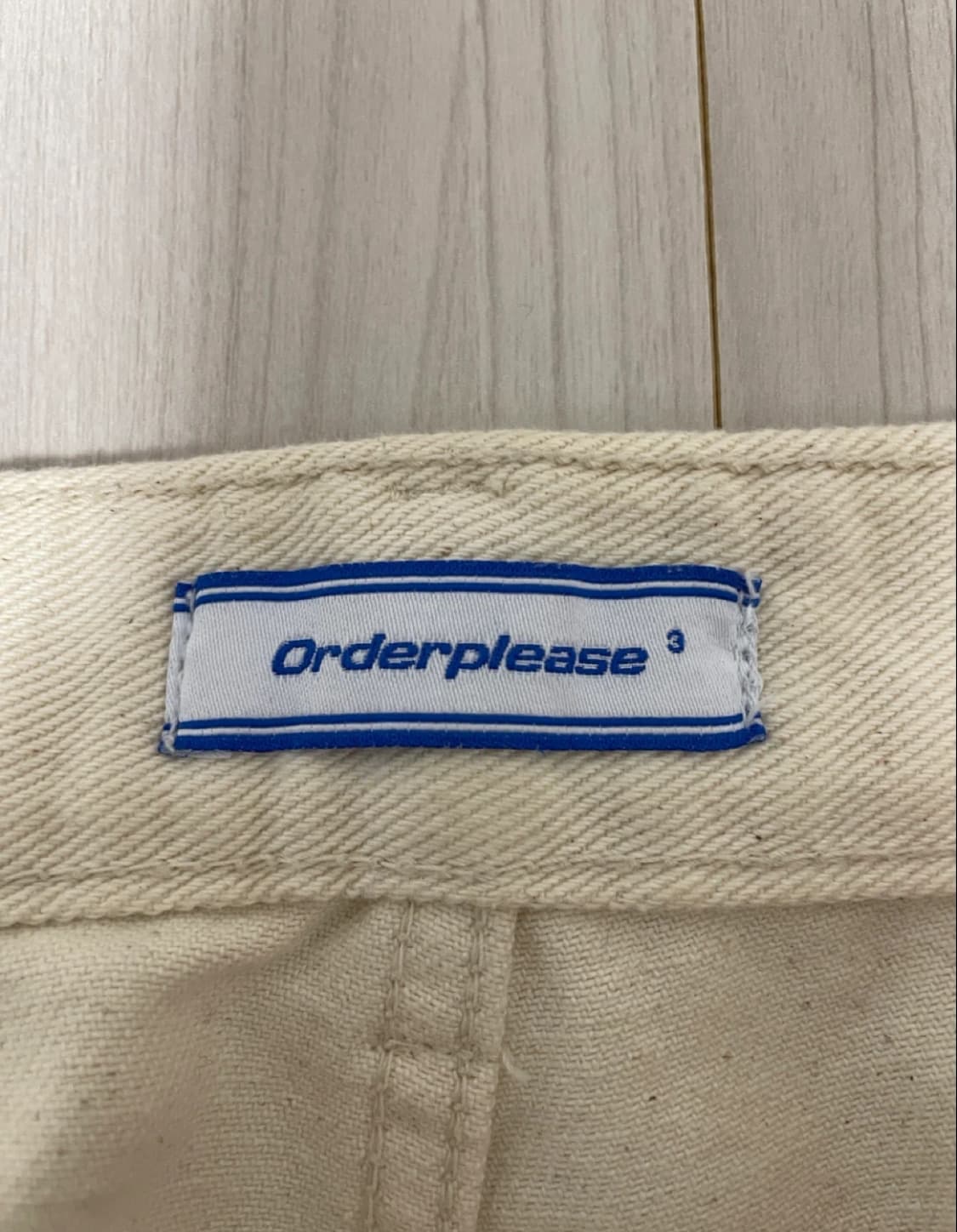 오더플리즈 Orderplease 아이보리 데님 바지 사이즈3 상품이미지2
