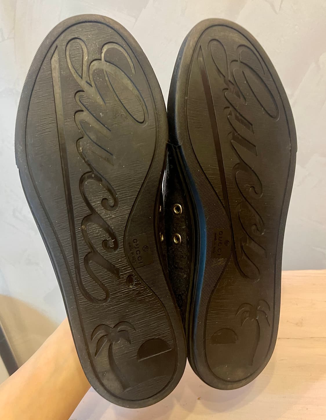 구찌 GUCCI/GG 캔버스 가죽 블랙 로우탑 스니커즈 7.5 상품이미지8