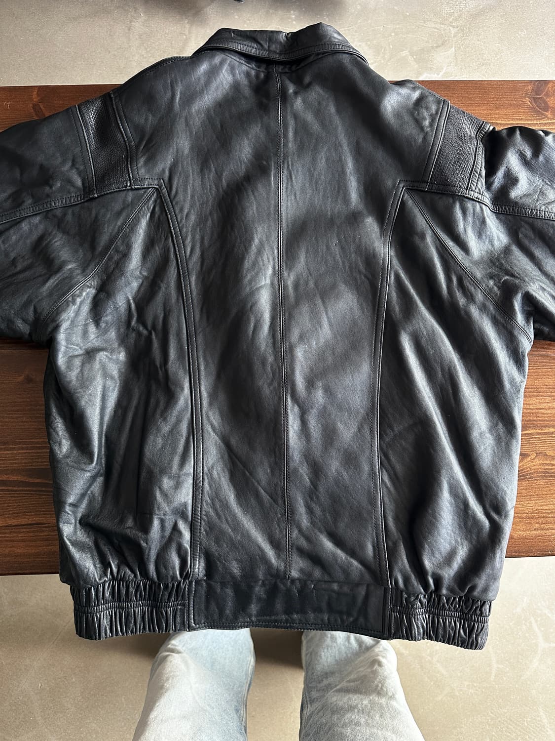 90s 클래식 아웃도어 레더 자켓 상품이미지6