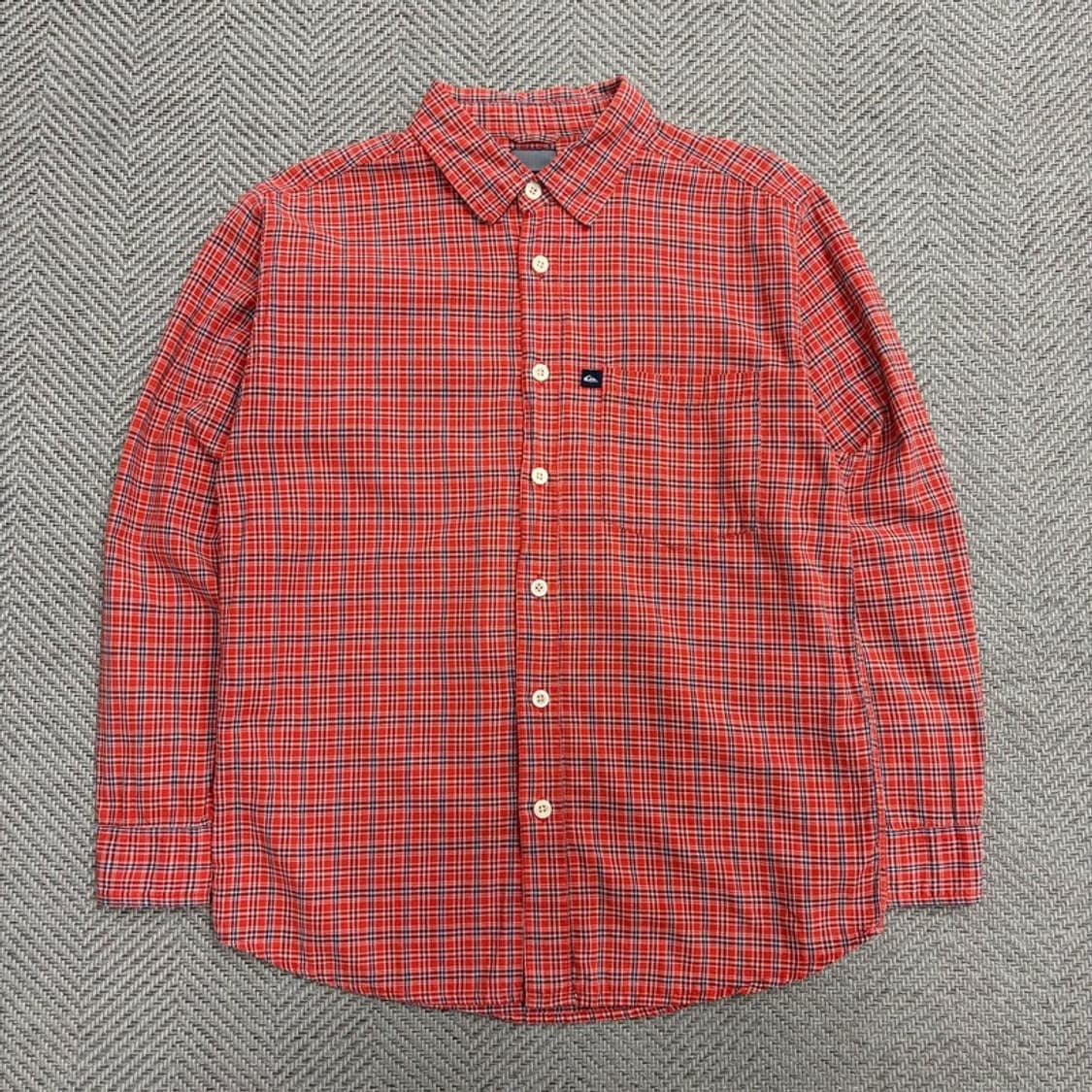 퀵실버 오렌지 체크 셔츠 v1878 상품이미지1