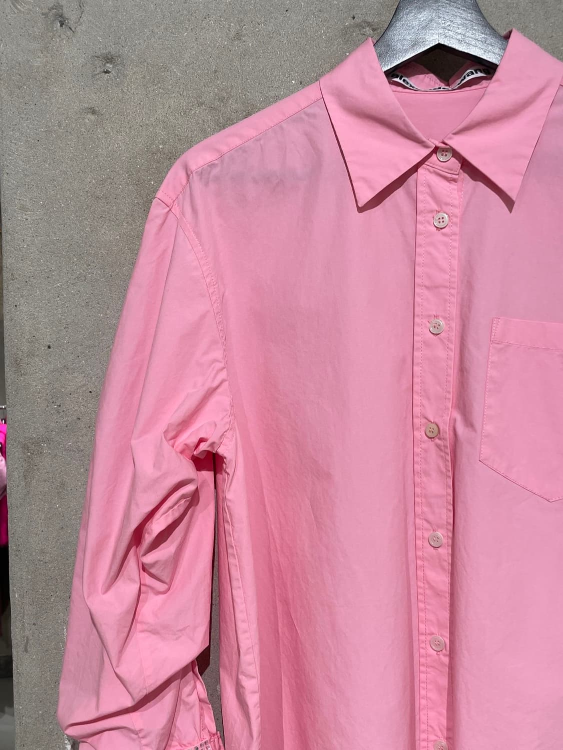 알렉산더 왕 핑크 싱글 포켓 큐빅 커프스 코튼 셔츠 상품이미지2