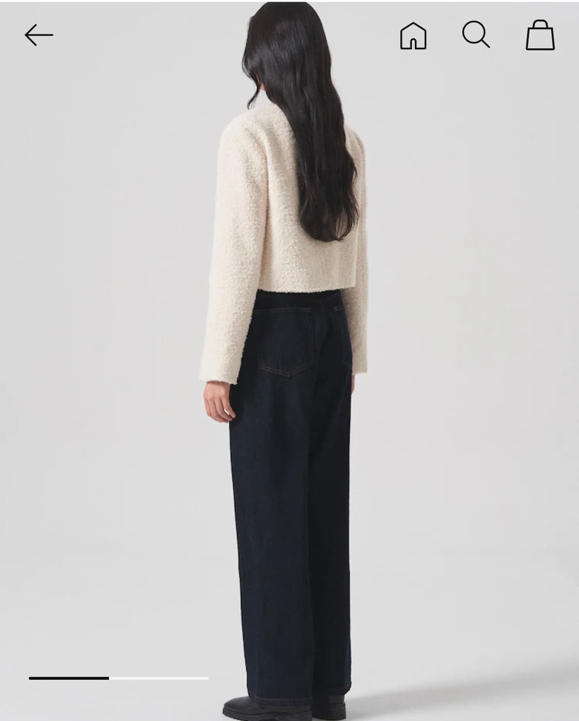 8세컨즈 부클 라운드넥 집업 아이보리 상품이미지3