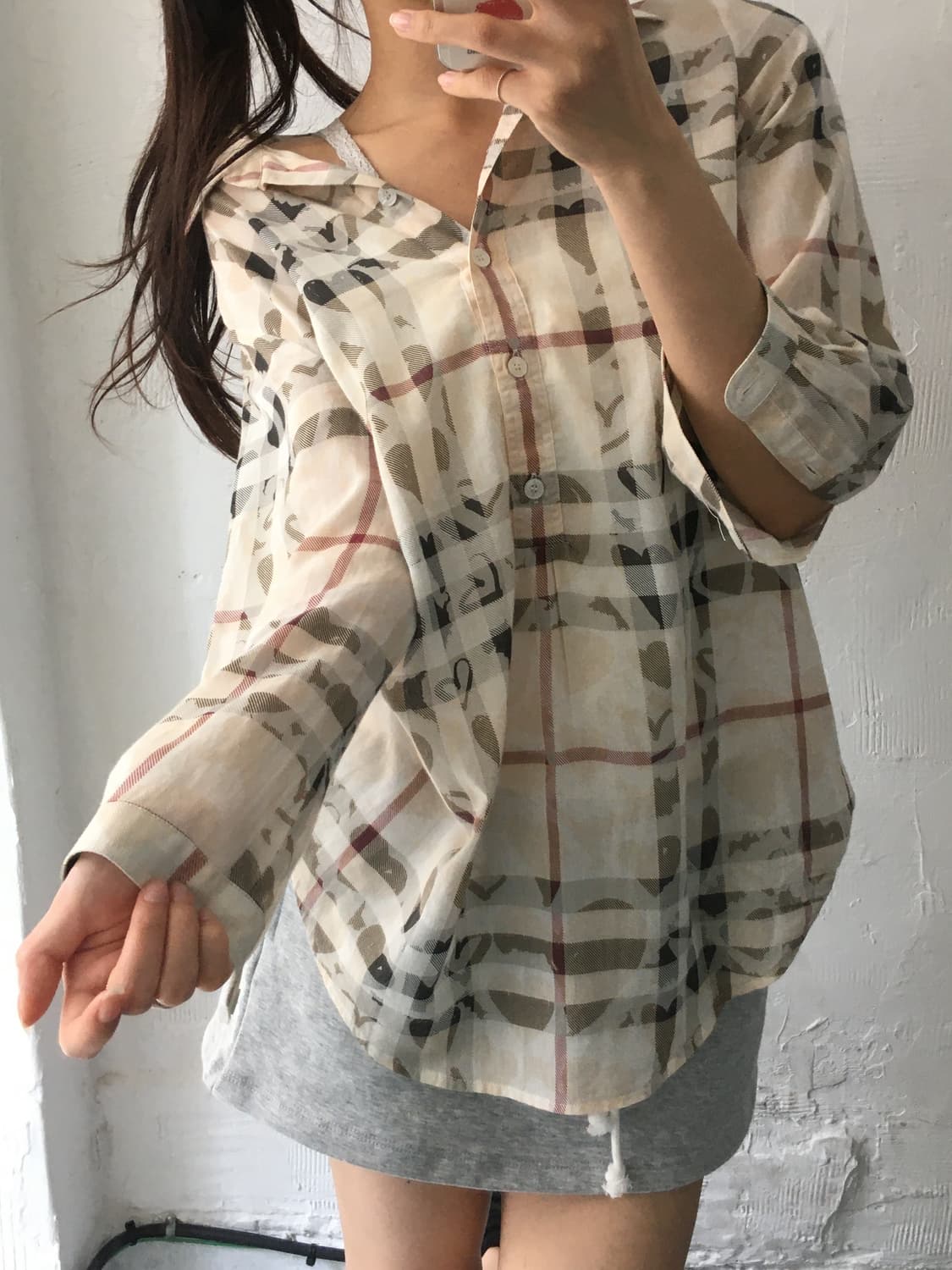 Burberry 버버리 브릿 하트패턴 코튼 셔츠 블라우스 상품이미지1
