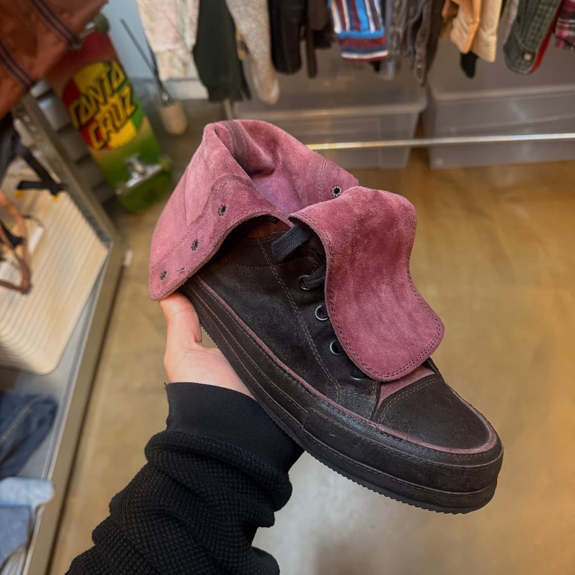 07SS 앤 드뮐미스터 퍼플 스웨이드 레더 스니커트 부츠 270 275 상품이미지1