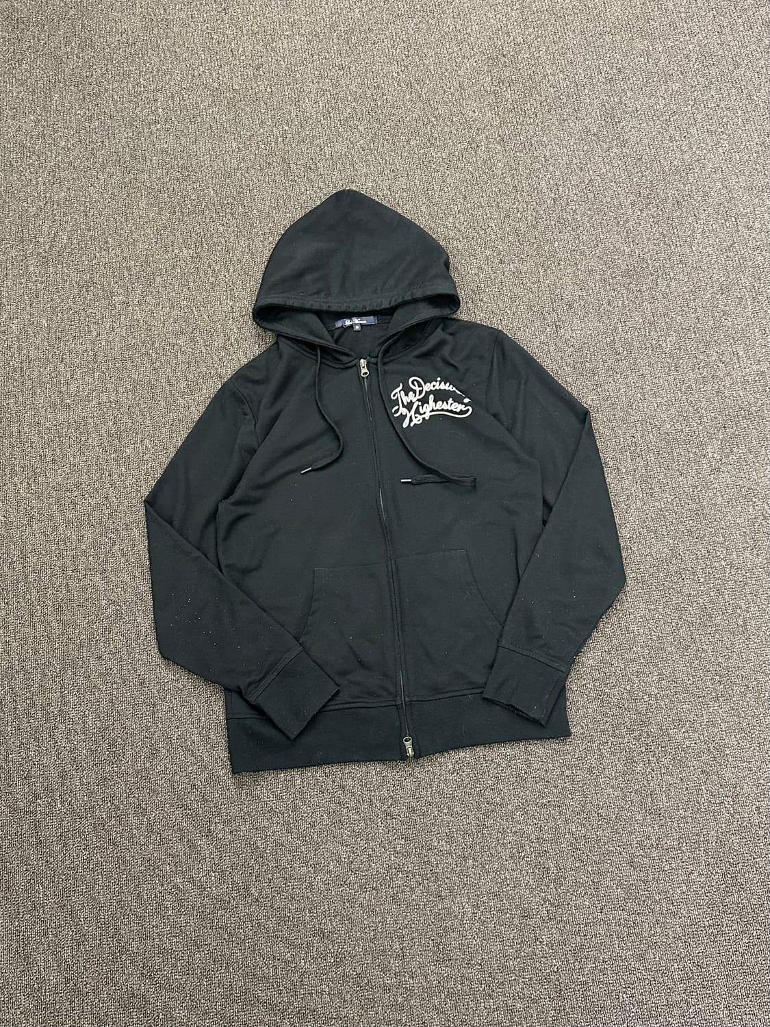 M)Japanese vintage 여성 백프린팅 블랙 후드집업 상품이미지1