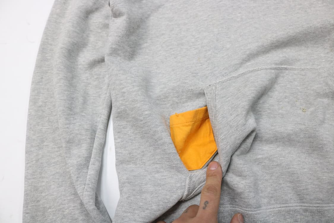 QUIKSILVER 퀵실버 빈티지 로고 오렌지 포인트 그레이 후드티 상품이미지5