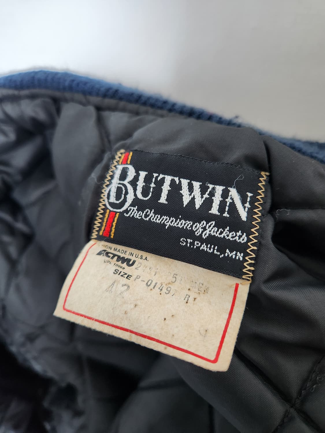 80s Butwin 레더 울 바시티 자켓(USAmade) 상품이미지8