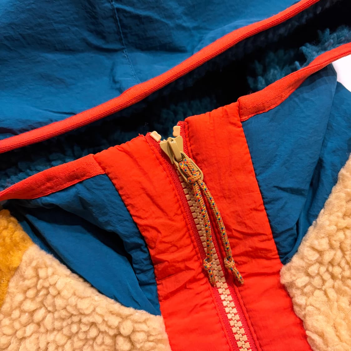 [L] 나이키 반집업 플리스 후드 아노락 블루/옐로우 B451 상품이미지5