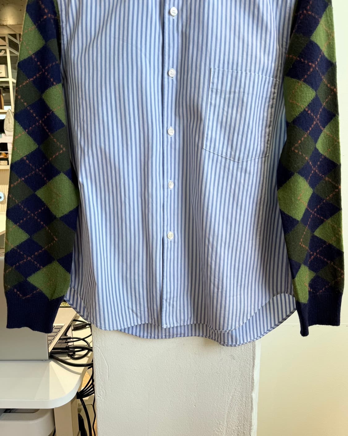 꼼데가르송 옴므 AD2006 스트라이프 아가일패턴 셔츠  상품이미지5