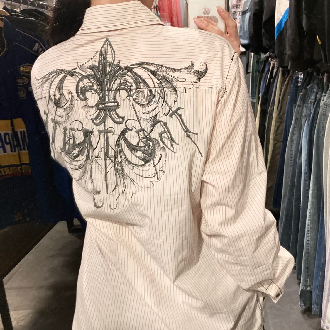 [IM] vtg 웨스턴 프린팅 스트라이프 셔츠 핑크 상품이미지8