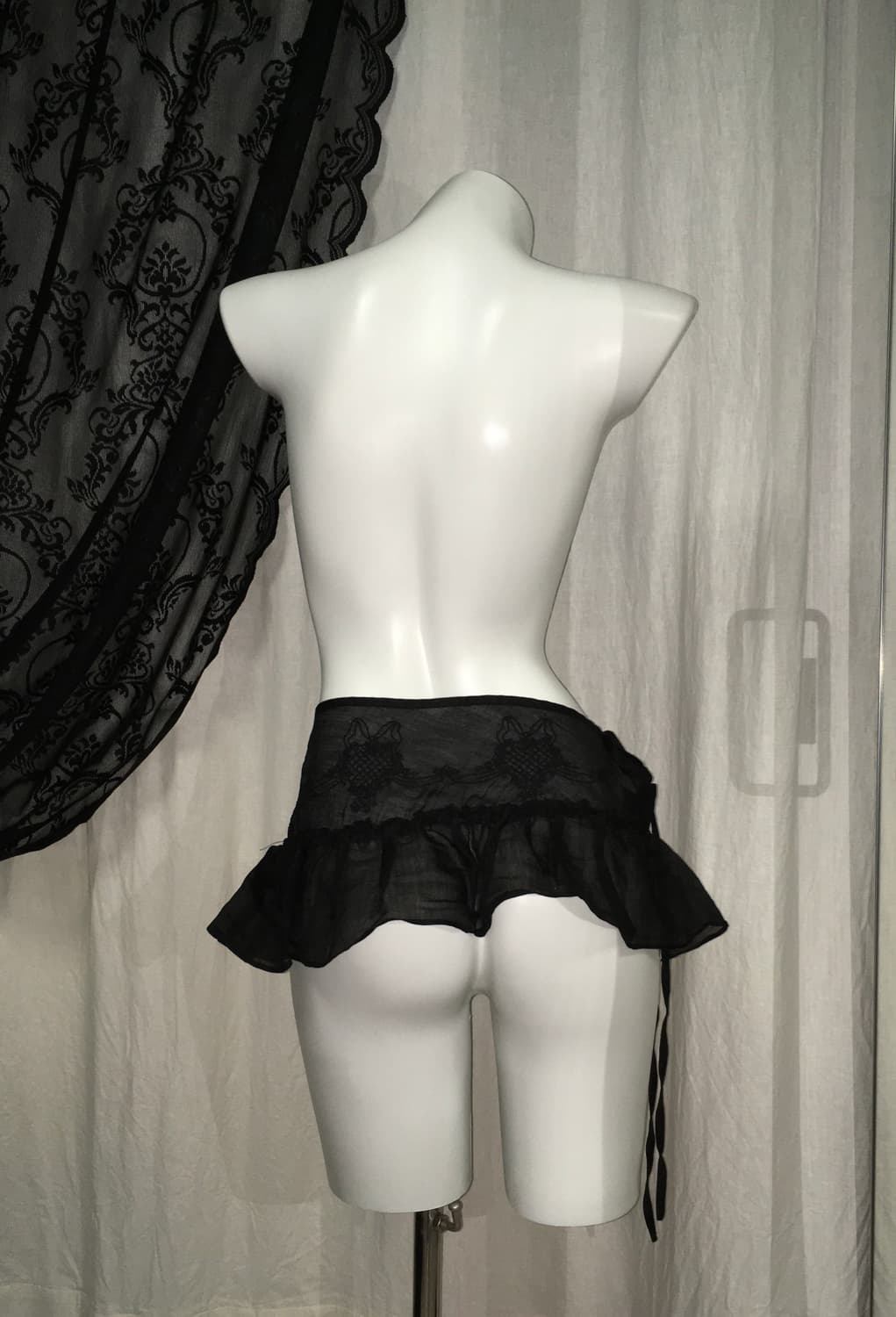 스컬프터 마이크로시어 스커트 블랙 XS 상품이미지5