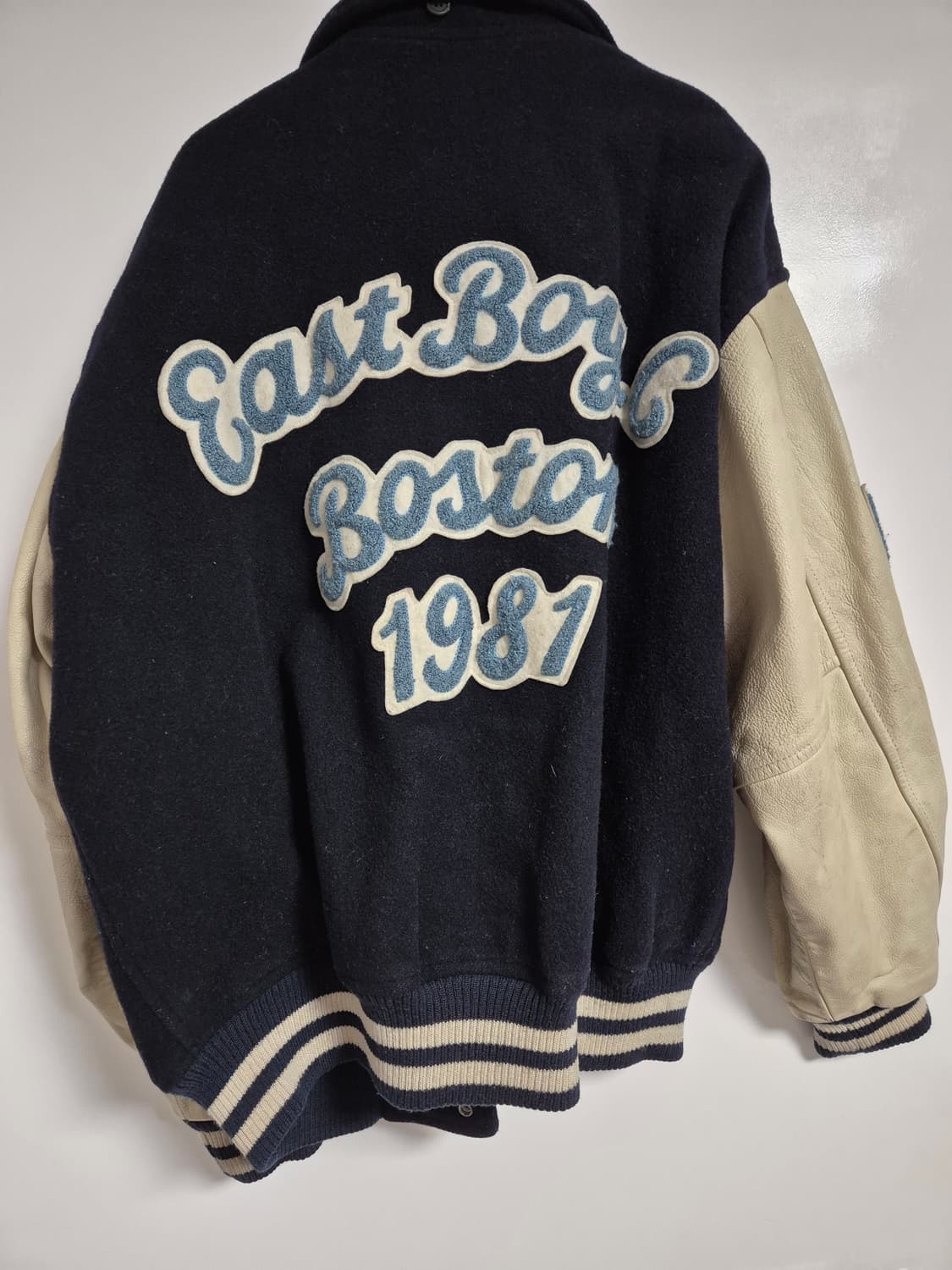 80's 이스트보이 소가죽 바시티 자켓 상품이미지3