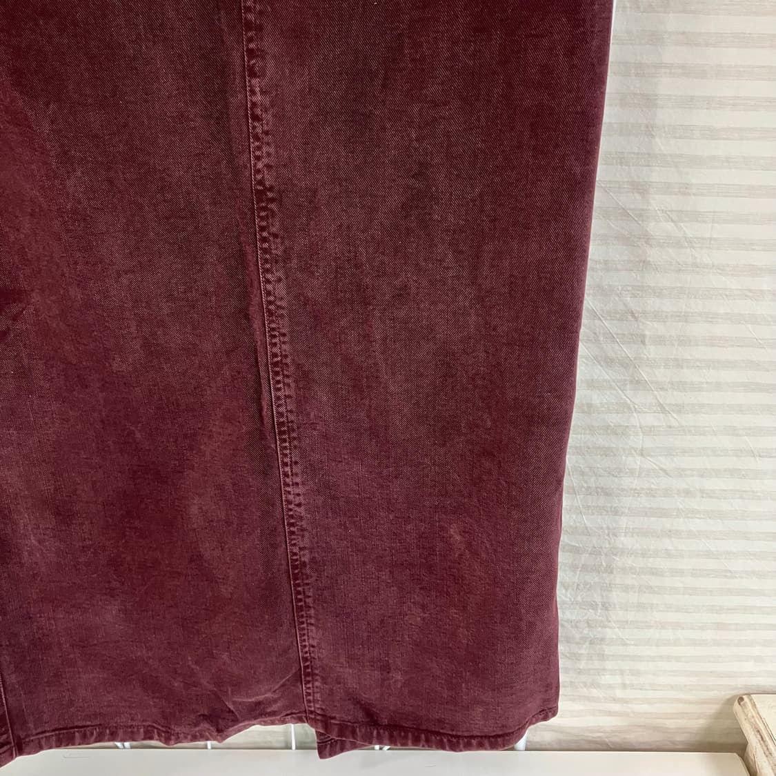 빈티지 와인 버건디 데님 롱 뒤트임 스커트 829 y2k 스트릿 모리 갸 상품이미지4