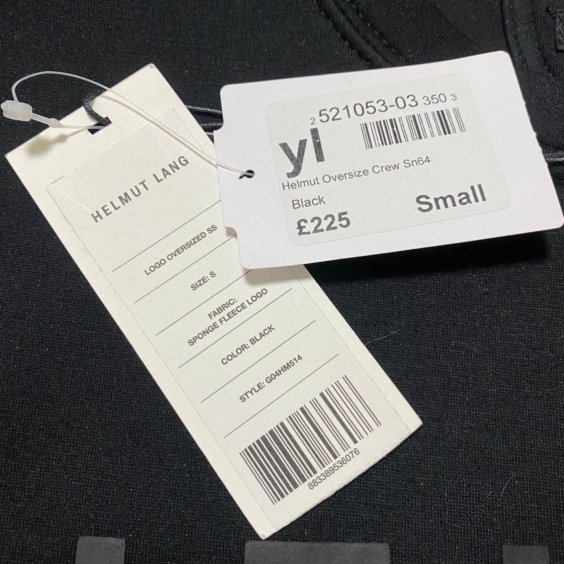 S(100~105) 헬무트랭 오버사이즈 로고티셔츠 블랙 상품이미지4