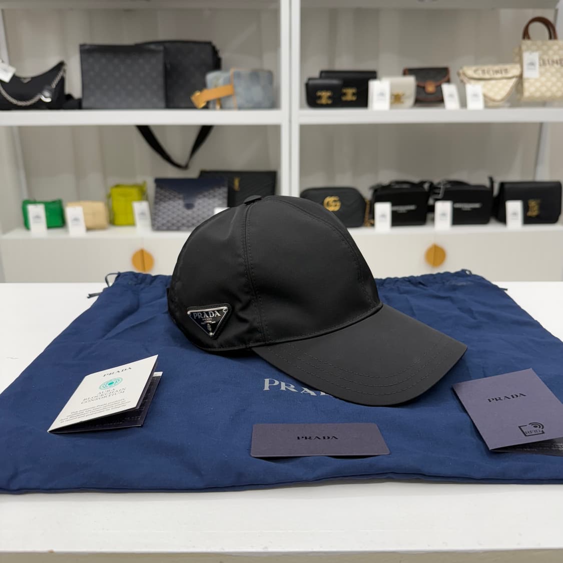 [L] 프라다 리나일론 볼캡 블랙 상품이미지1