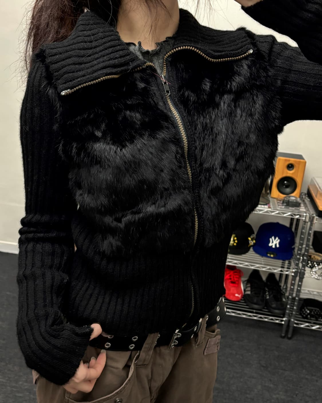 올드 빈티지 퍼 후드 다운 패딩 상품이미지3