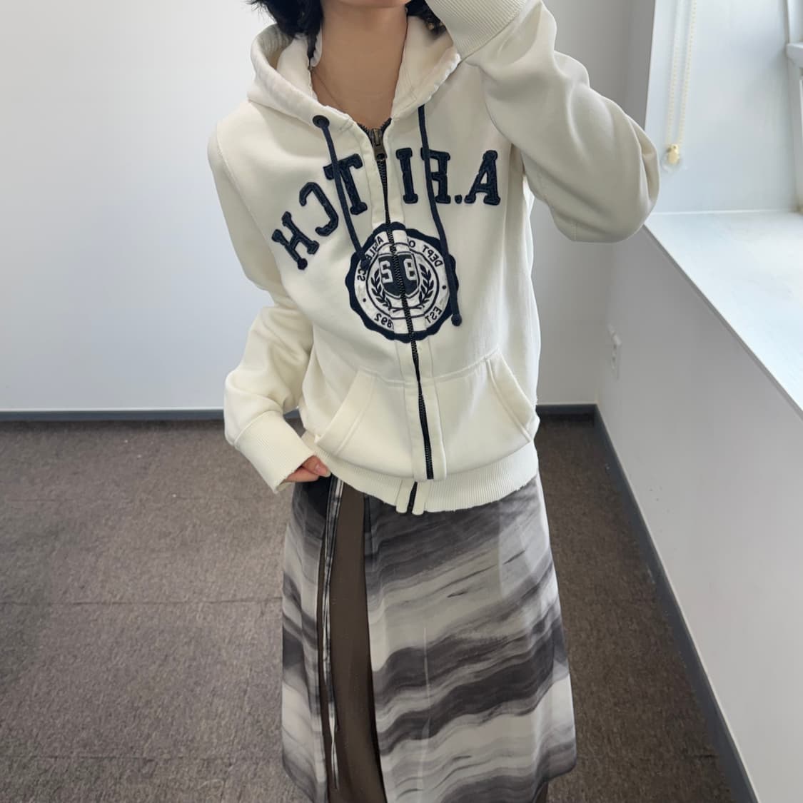 Abercrombie 아베크롬비 아이보리 후드집업 상품이미지2