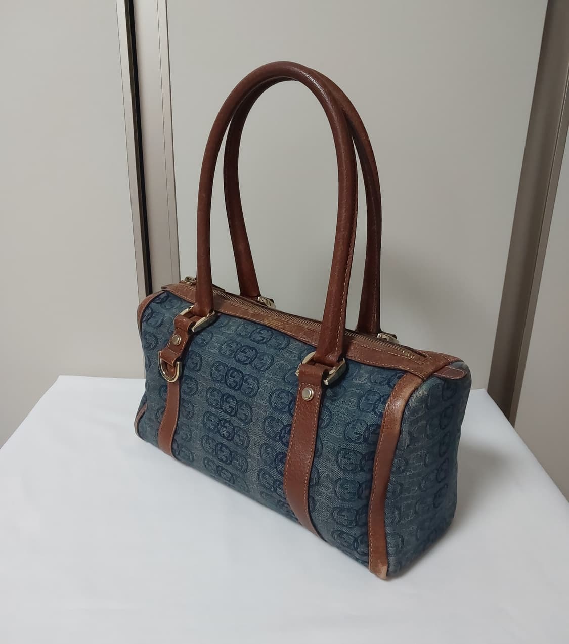 구찌 블루 데님 D링 보스톤 토트백 (정품) 상품이미지4