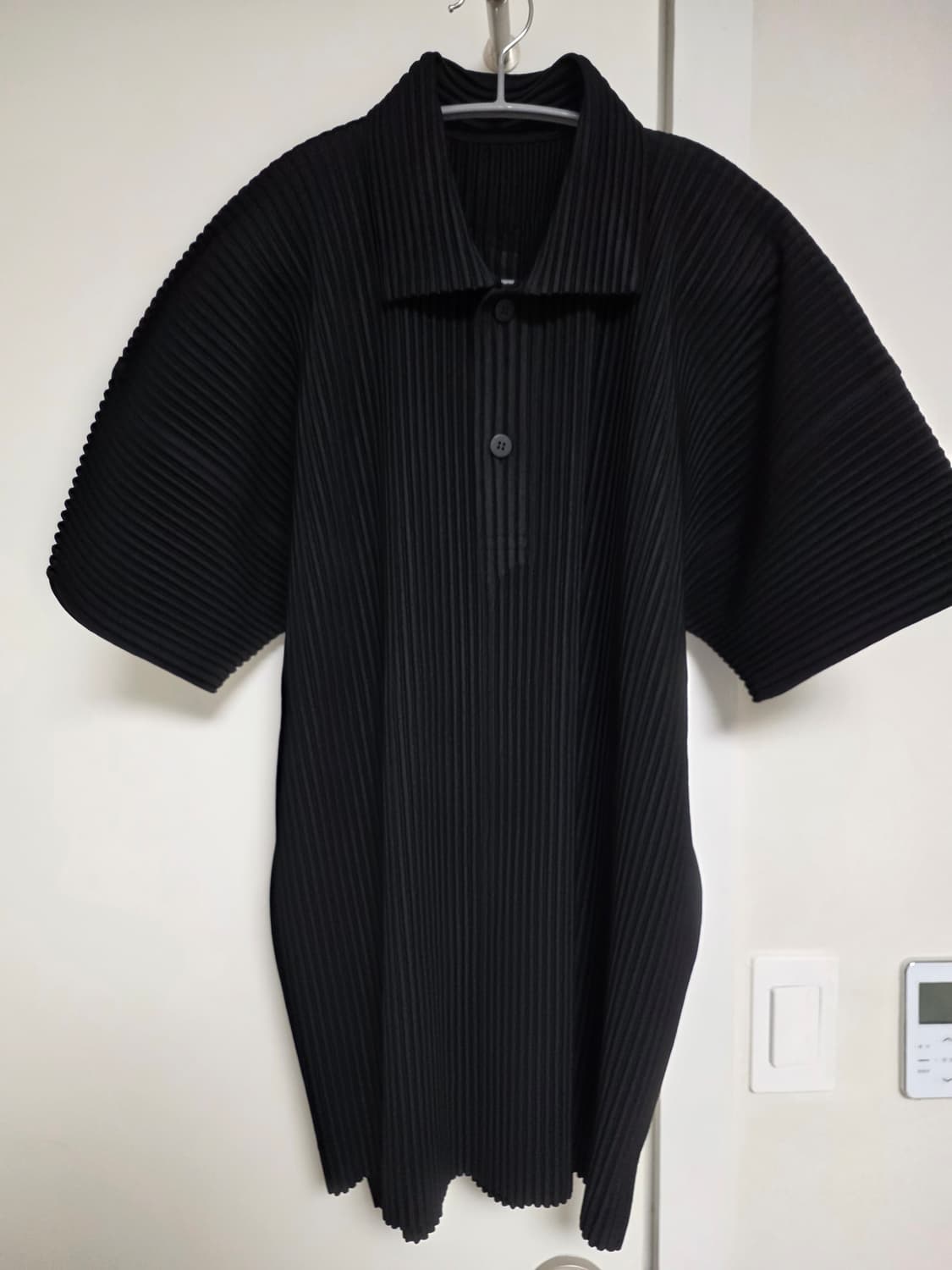 옴므플리세/오버핏 피케 반팔 블랙/3 상품이미지1