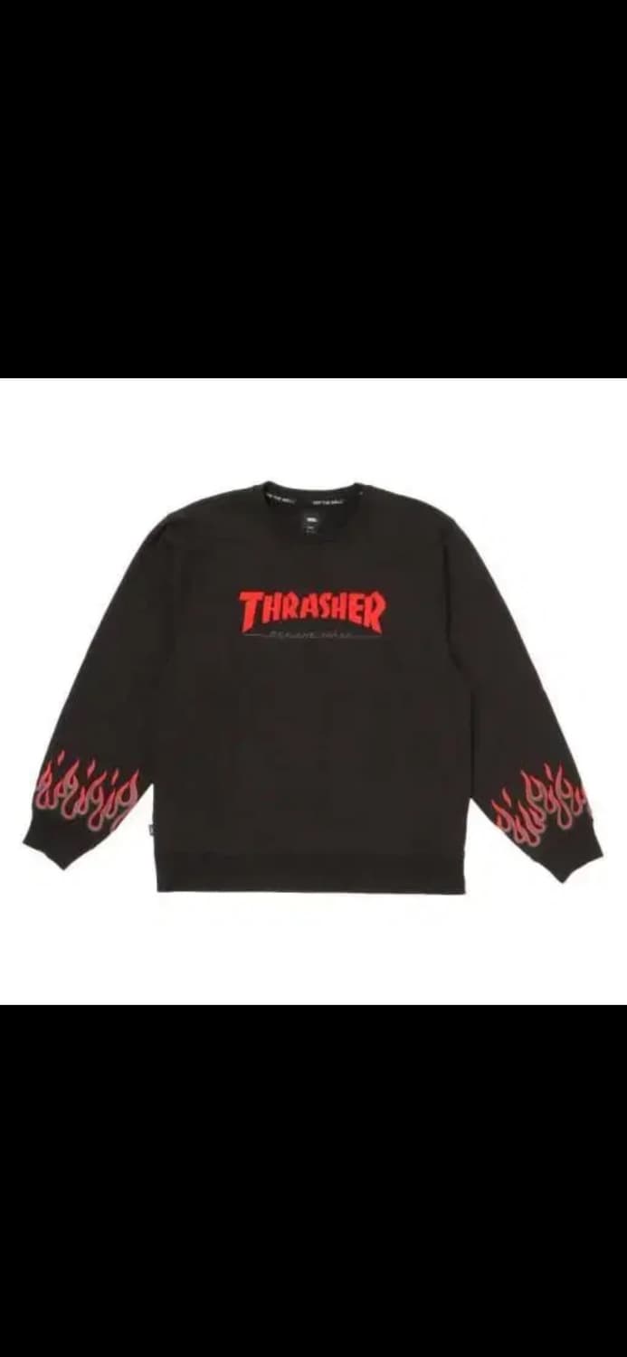 (XL) Thrasher x Vans 콜라보 플레임 맨투맨 상품이미지1