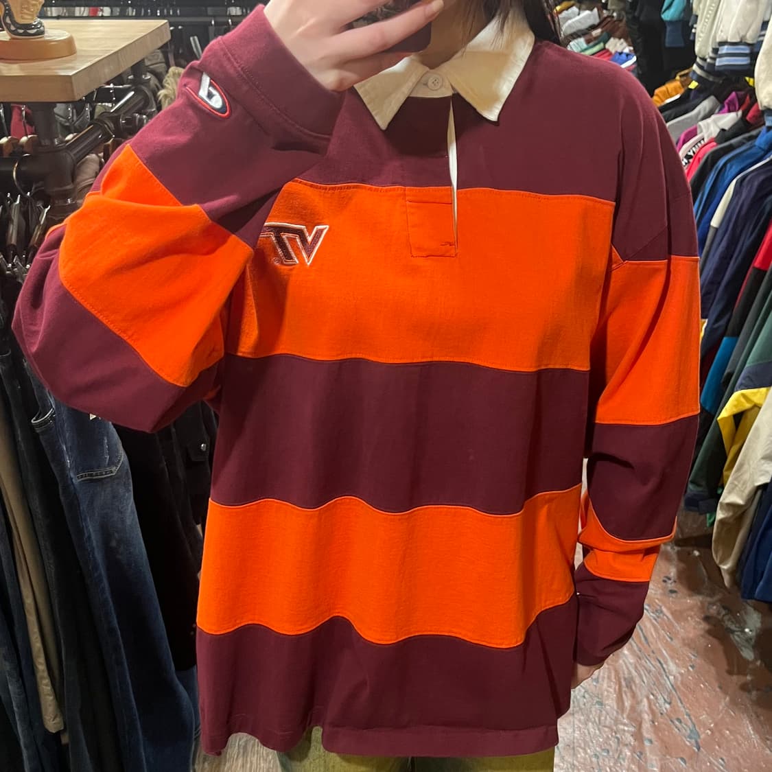 [HI] 빈티지 티셔츠 오렌지 레드 상품이미지2