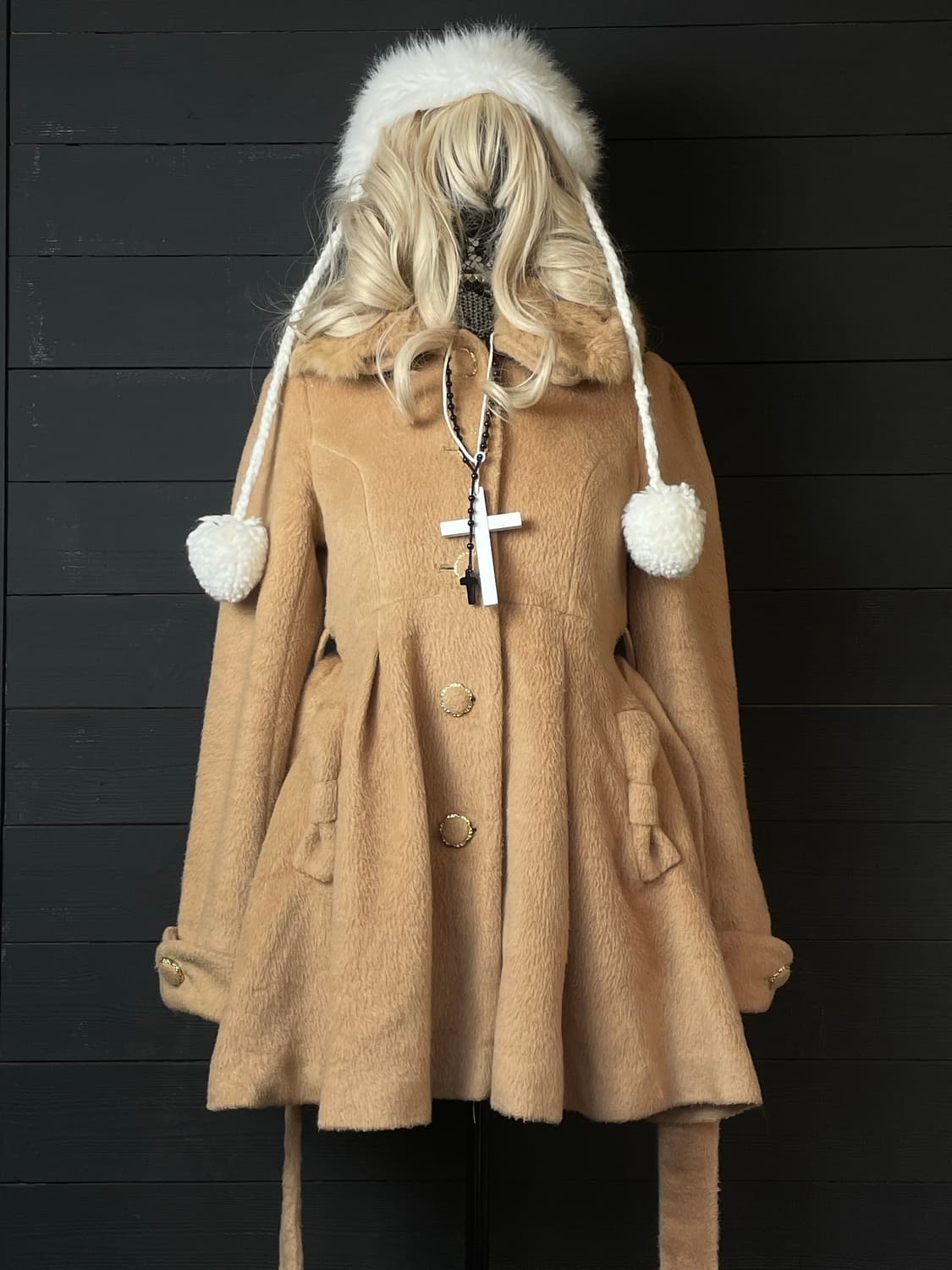 INGNI 잉그니 라떼갸루 베이지 리본 코트 상품이미지4