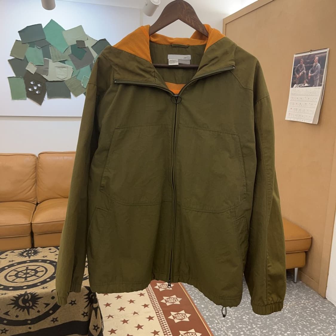 나이키 올드스쿨 고프코어 말차카키 바람막이 자켓 L C08743 상품이미지3