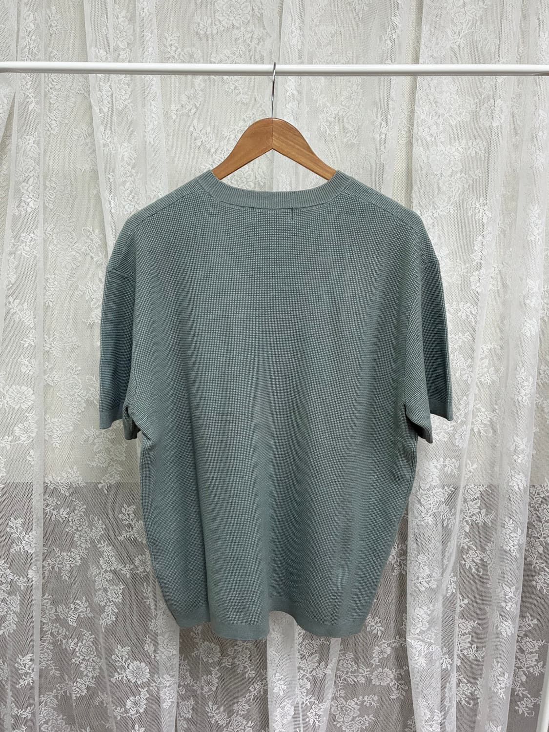 M) 가먼레이블 GARMENT LABLE 반팔 니트 민트 상품이미지2
