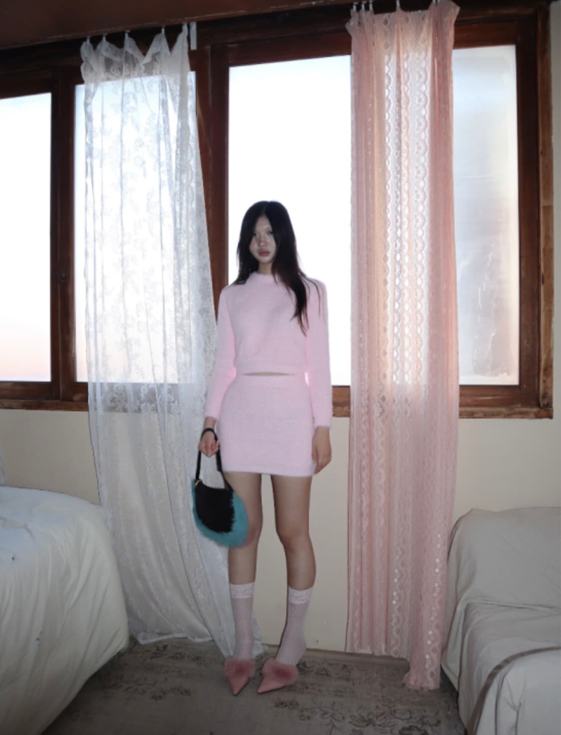 클라따 pink bell shoes 핑크(분홍) 퍼 구두 슈즈 상품이미지6