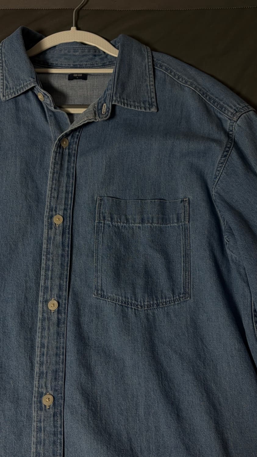 L) 유니클로 데님오버셔츠 상품이미지2