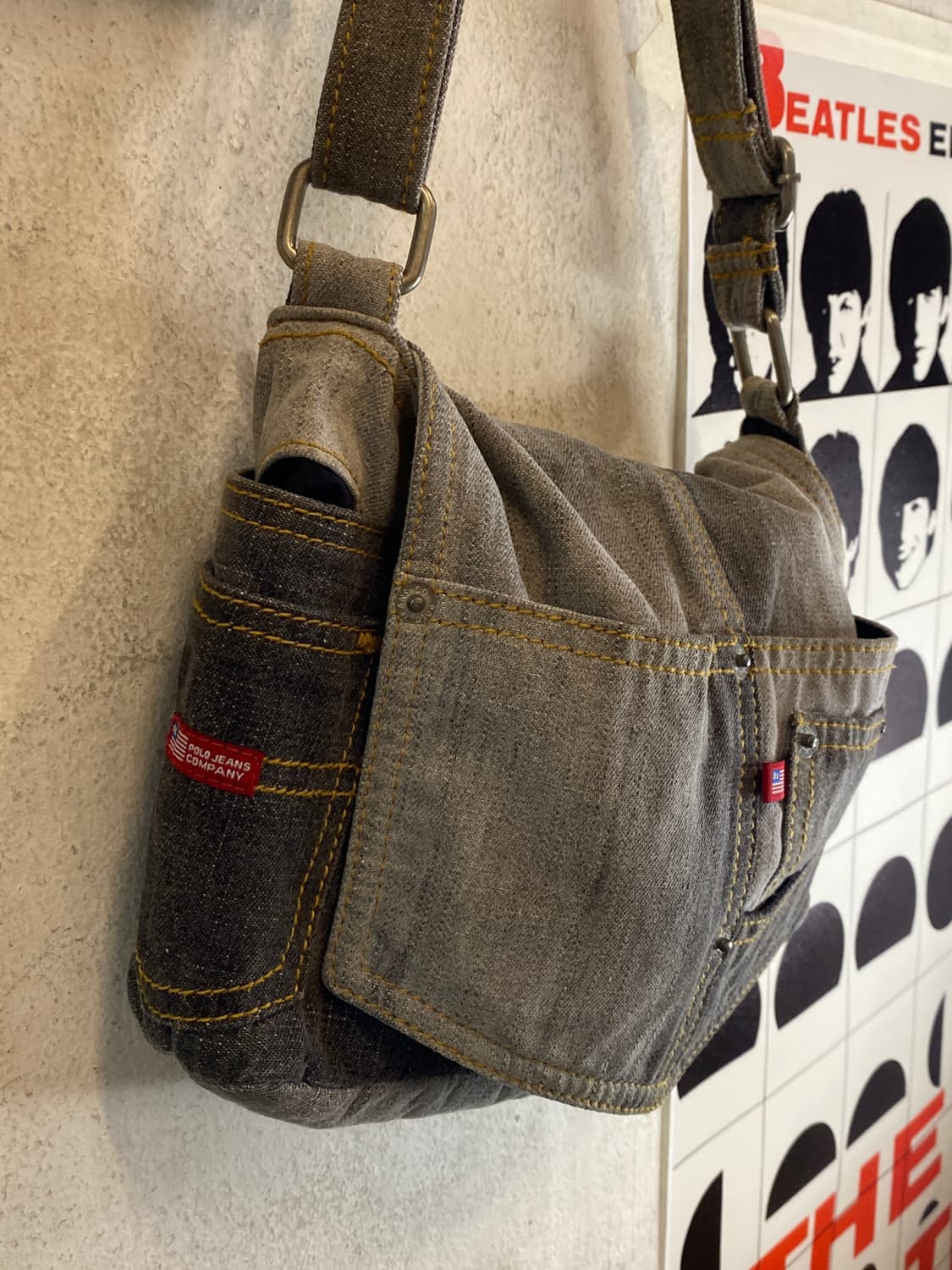 폴로 크로스 토트 패치 데님 메신저백 👜 상품이미지3