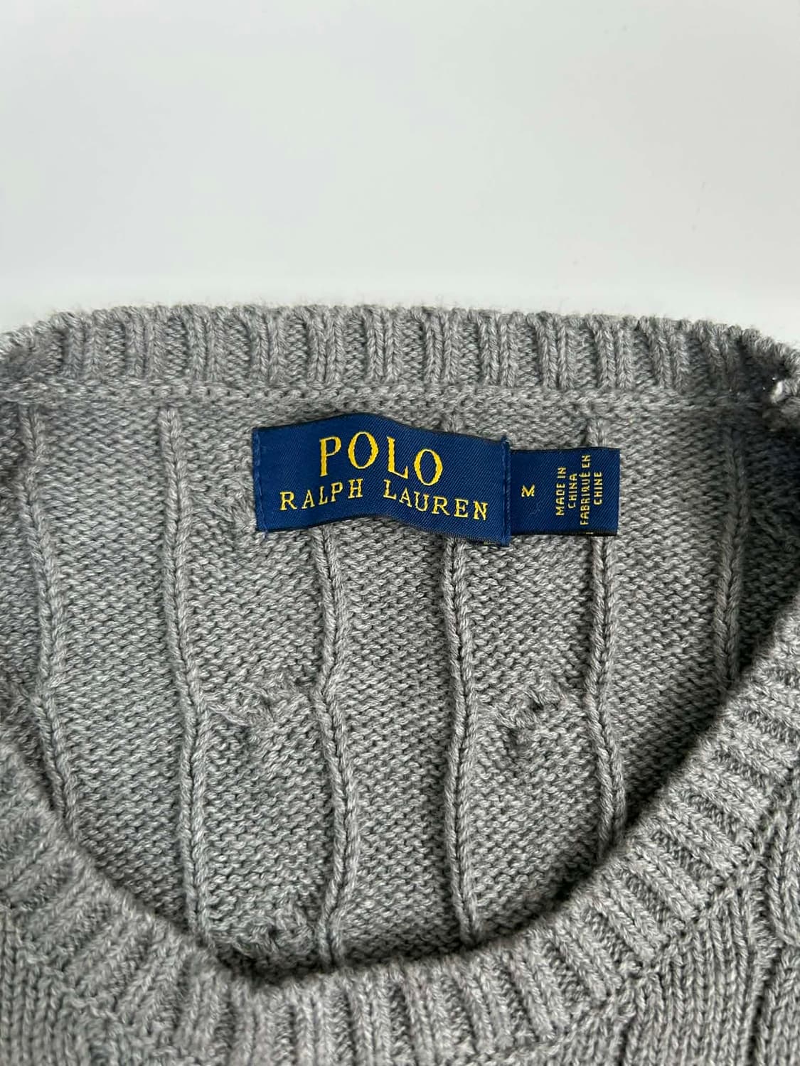 [M] 폴로 랄프로렌 케이블 코튼 니트 스웨터 그레이 상품이미지4