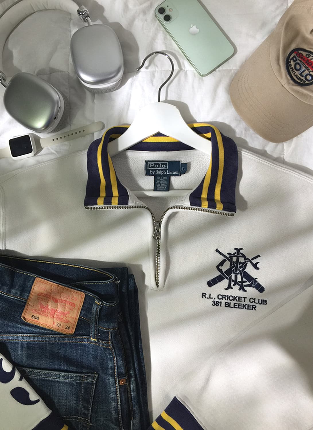 (MAN) 폴로랄프로렌 스웻 반집업 L 상품이미지1