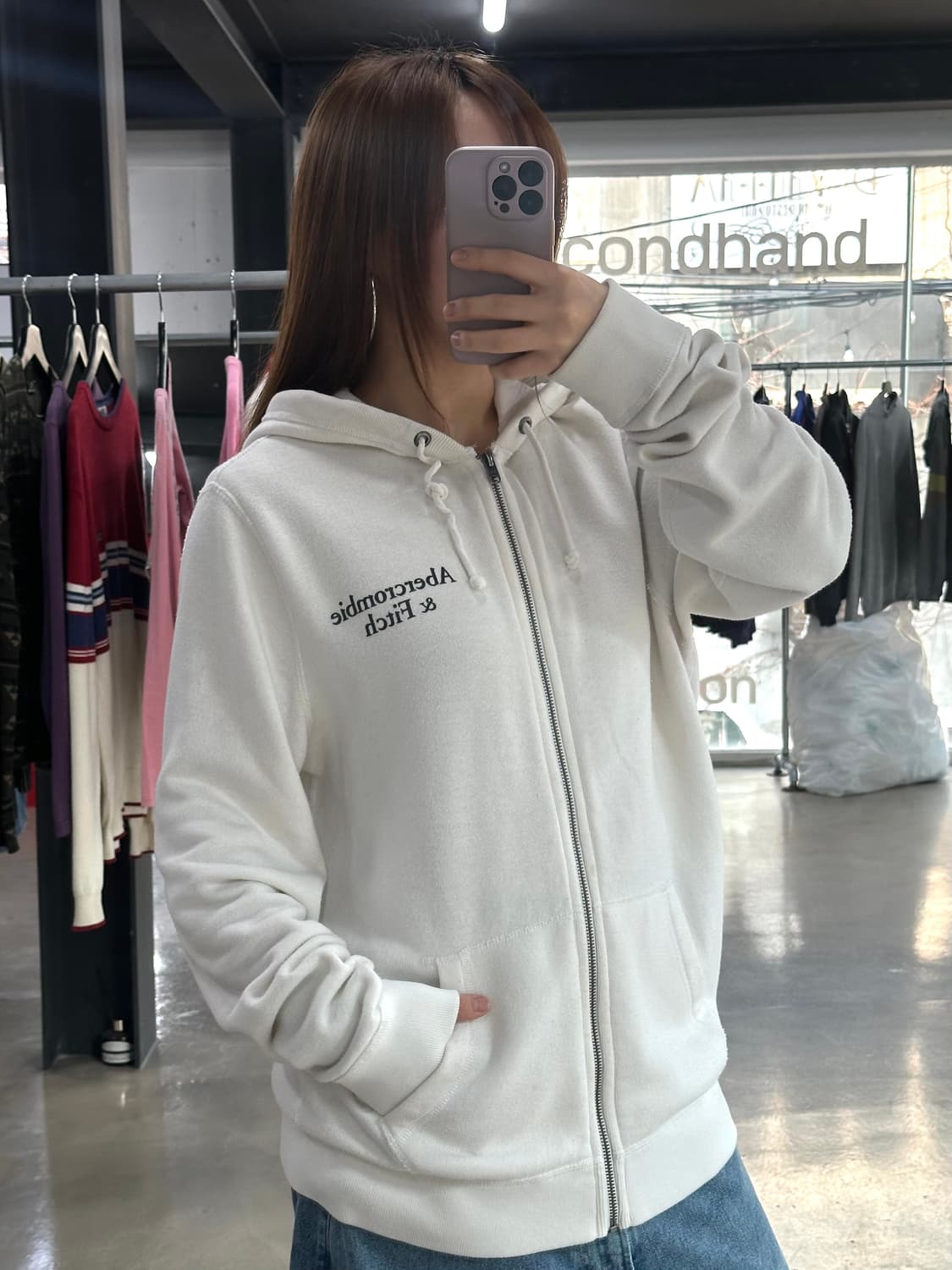 아베크롬비 스펠로고 후드집업 상품이미지1