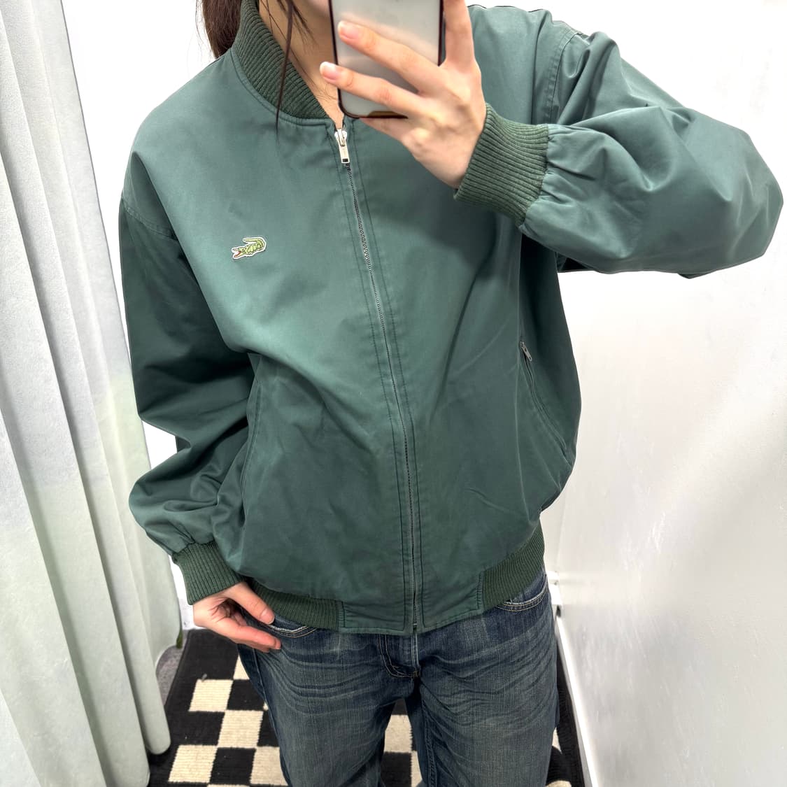 라코스테 그린 체크 리버시블 자켓 상품이미지3