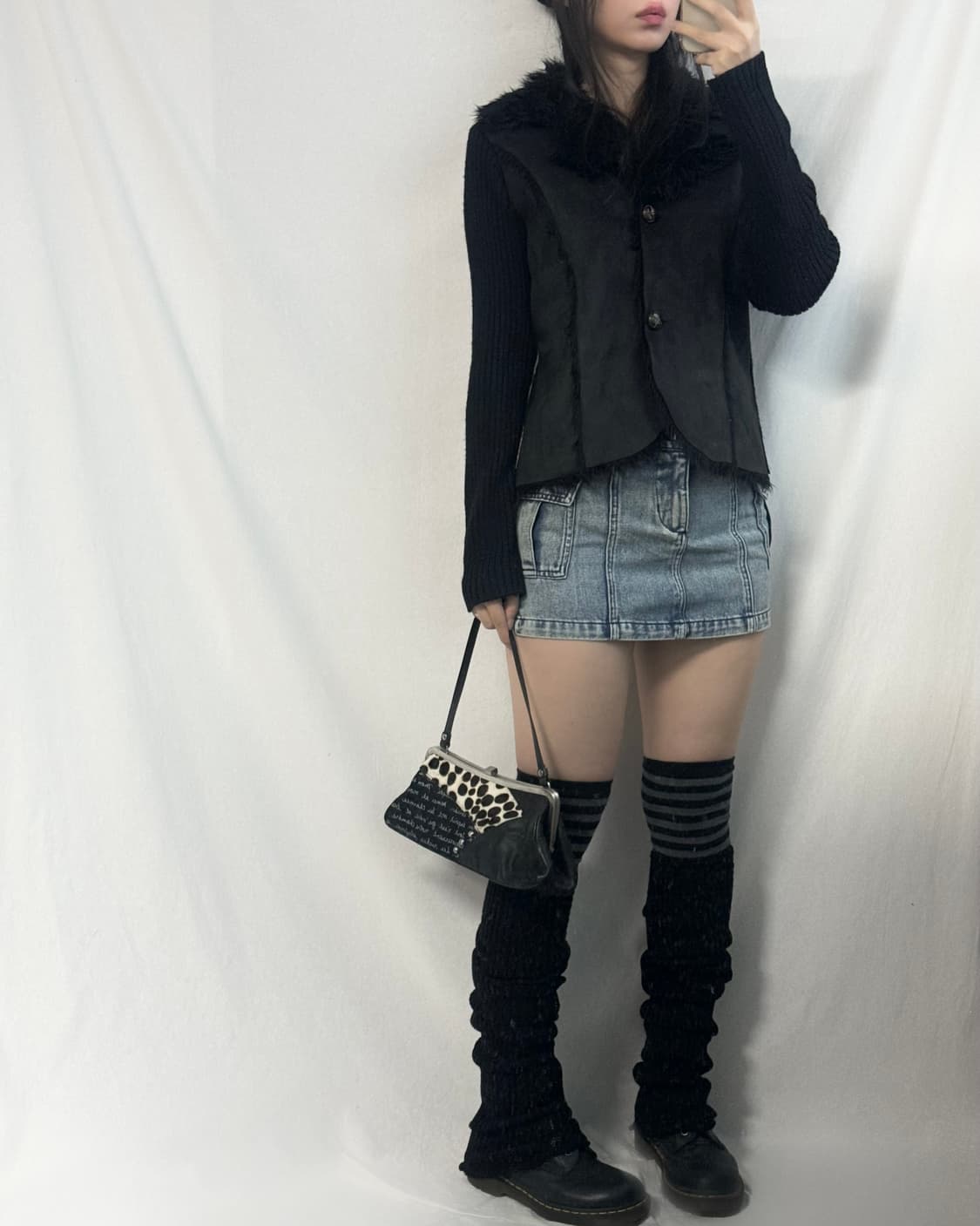 퍼 니트 버튼 가디건 상품이미지7