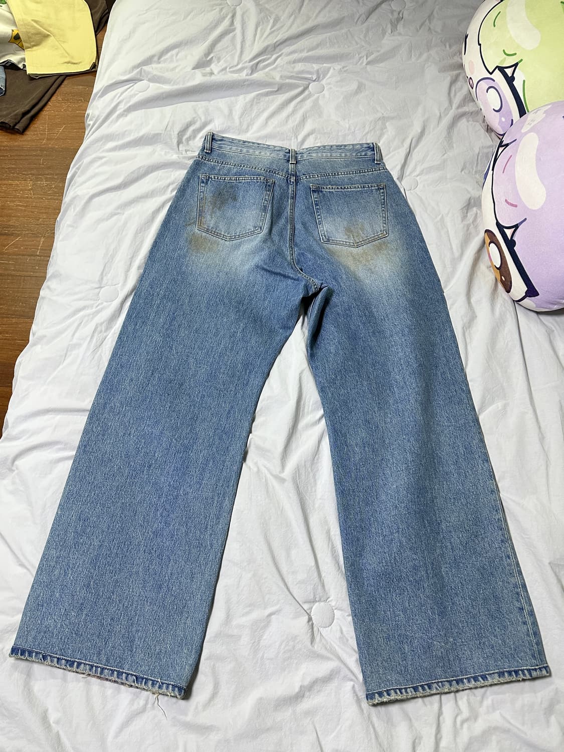 벨리에 트루 와이드 데님 팬츠 - 더티 워싱 인디고 상품이미지2