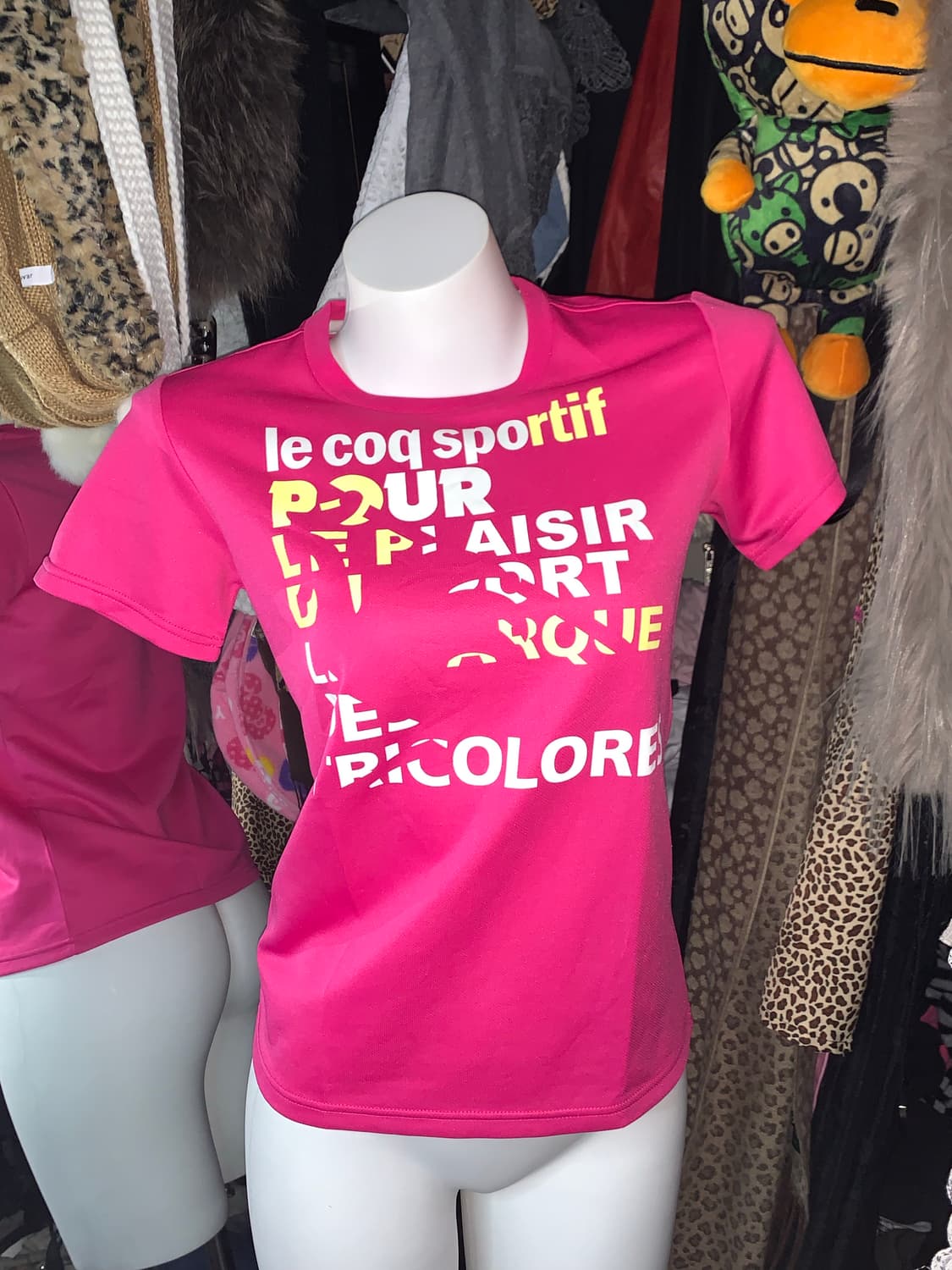 르꼬끄 y2k 핫핑크 스포츠 반팔 상품이미지1