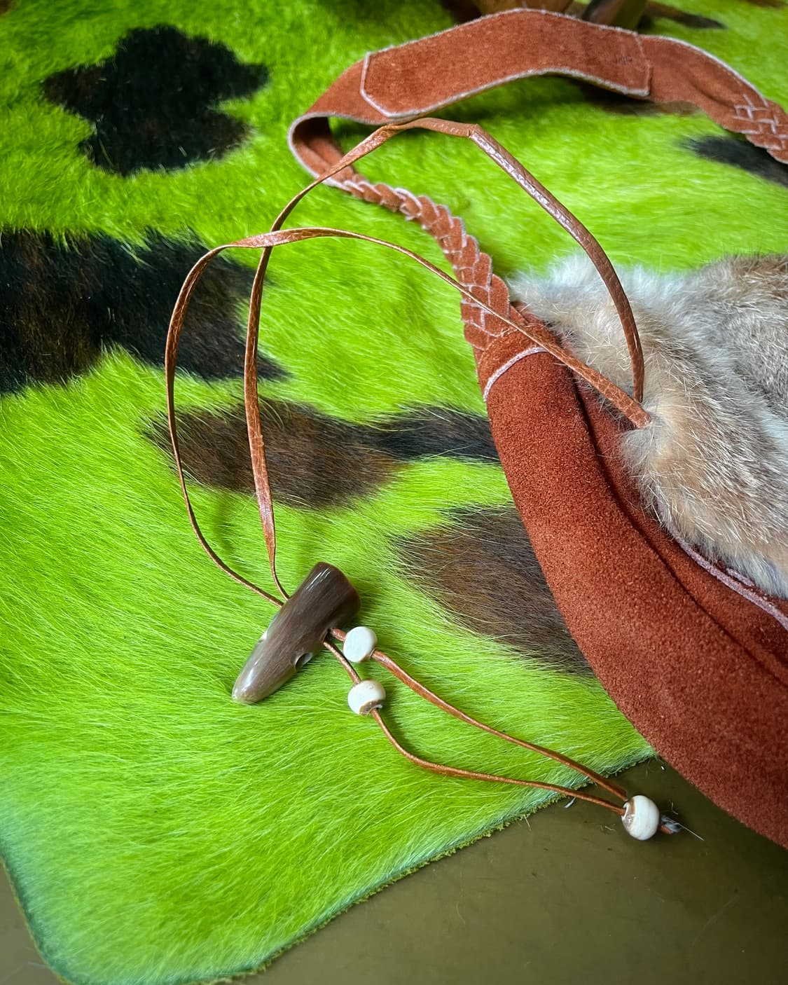 80-90s J&R Real Rabbit Fur & Cowhide Bag 상품이미지5