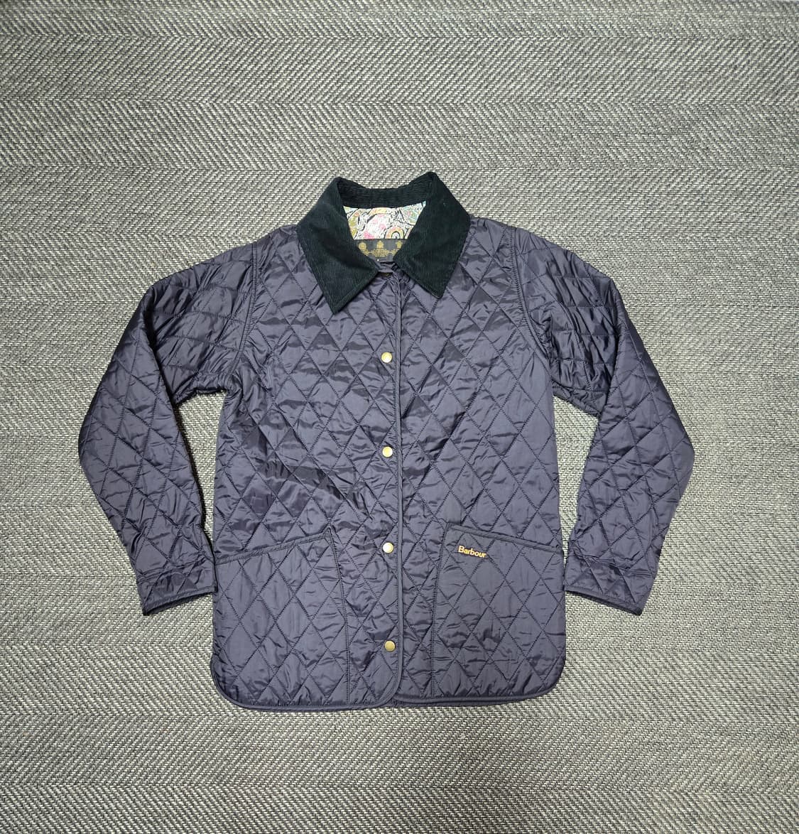 바버 타워 퀼트 자켓 네이비 상품이미지1