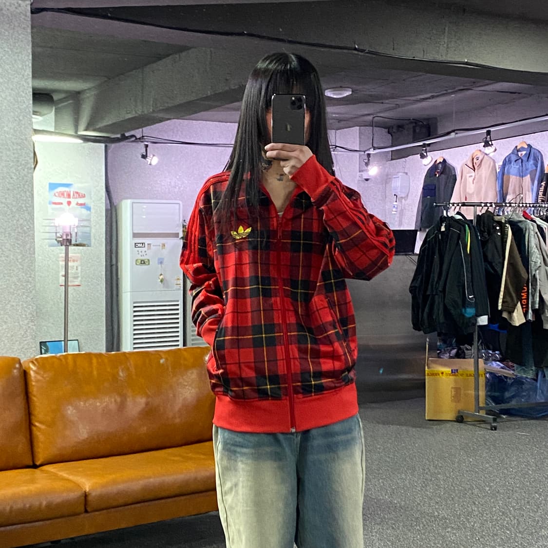 아디다스 파이어버드 타탄 체크 트랙탑 져지  B4383 상품이미지1