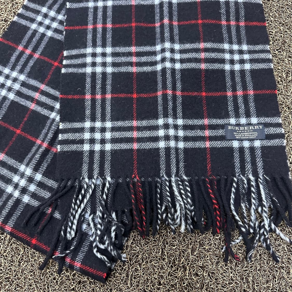 버버리 램스울 체크 머플러 목도리 네이비 상품이미지3
