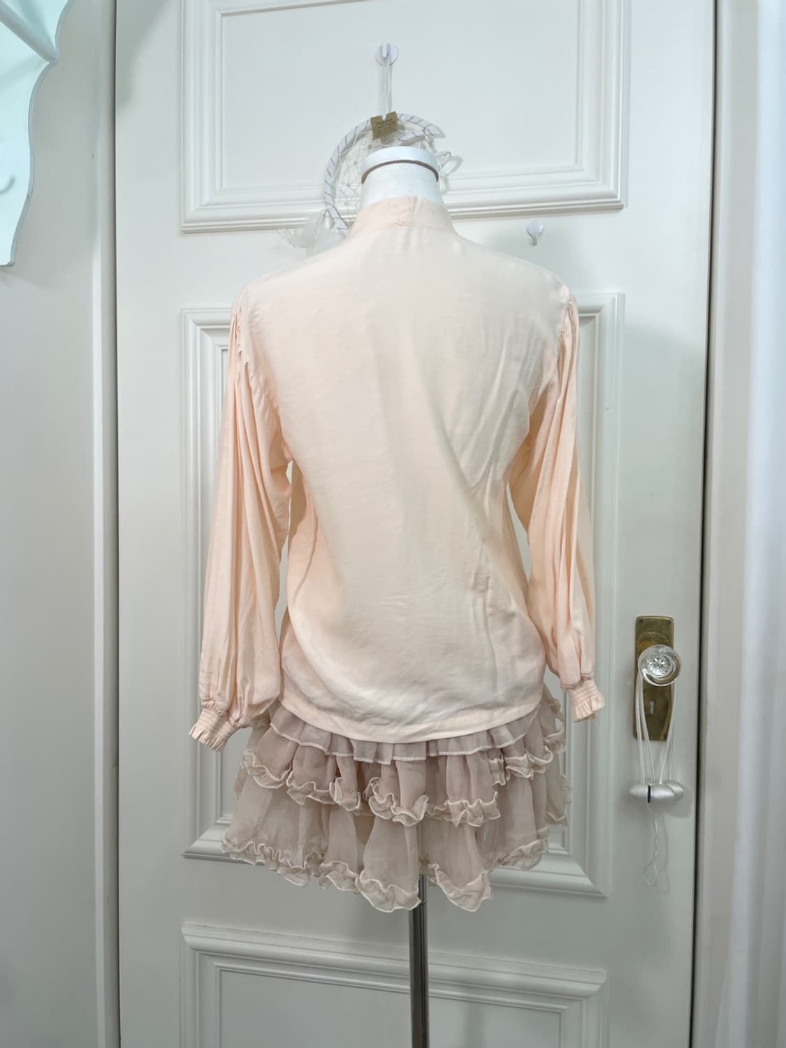 coral bow point spring blouse 상품이미지3