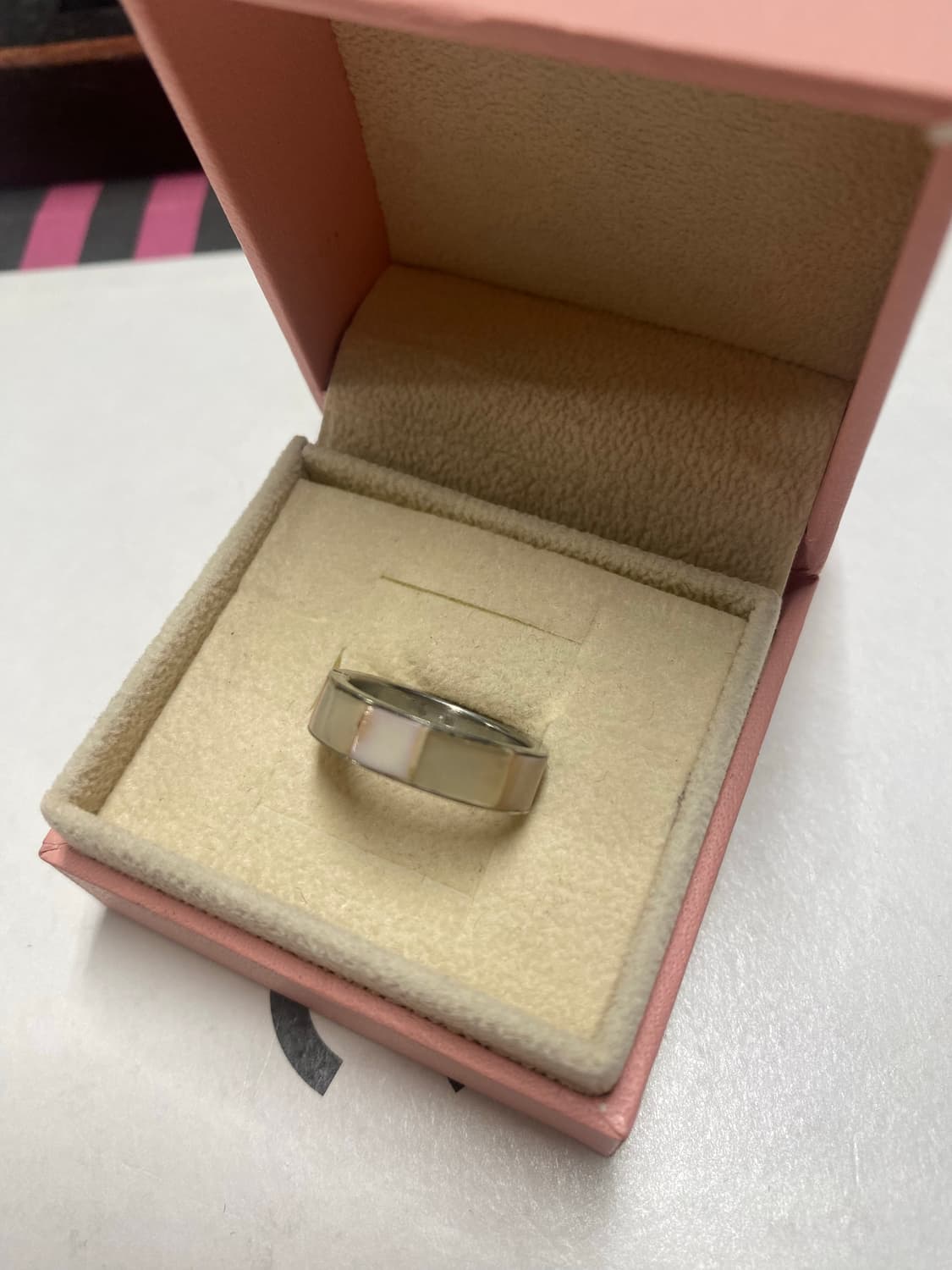 자개빛 핑크 인레이 반지 상품이미지4