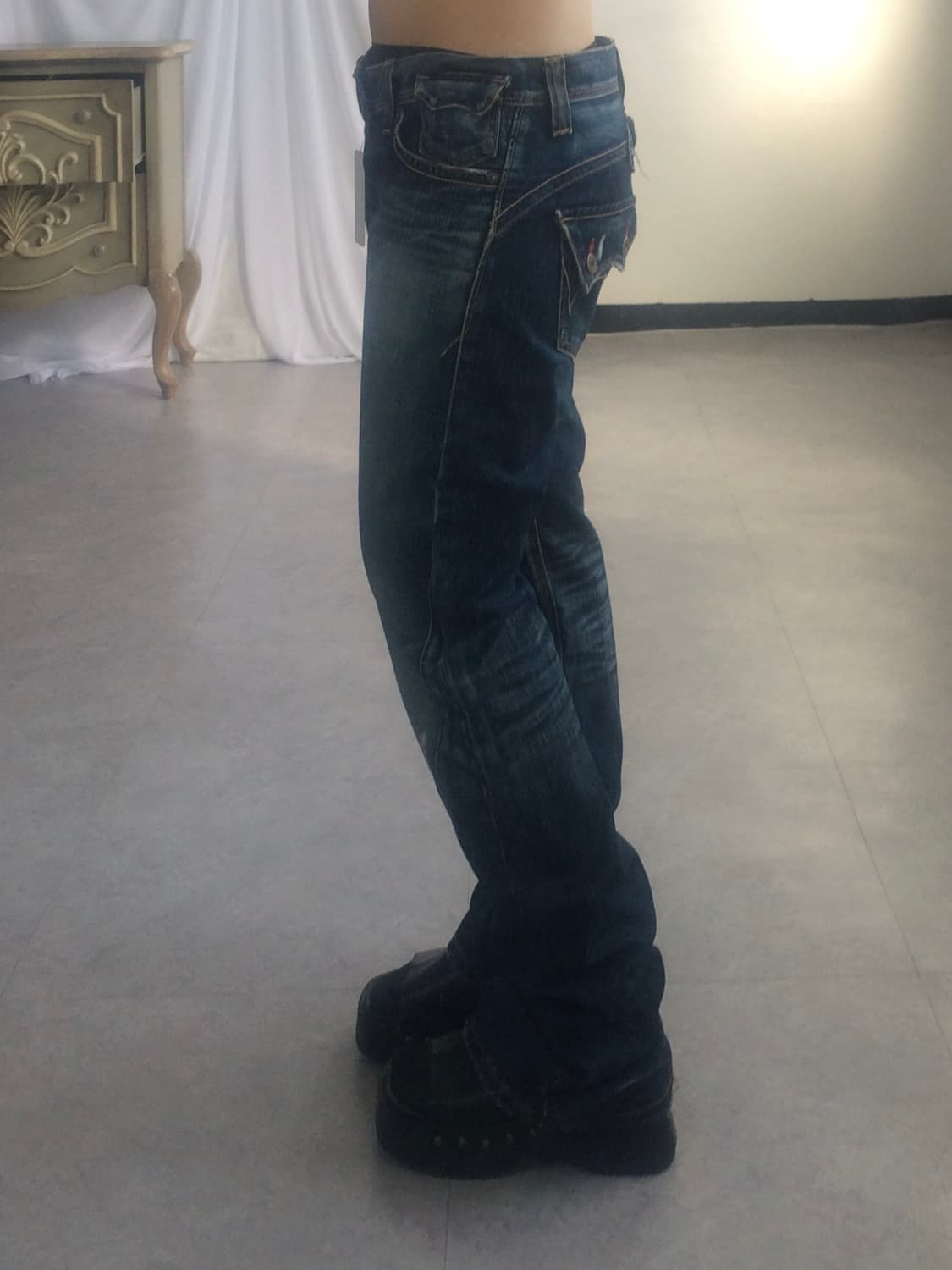 Line detail denim washing pants 상품이미지9