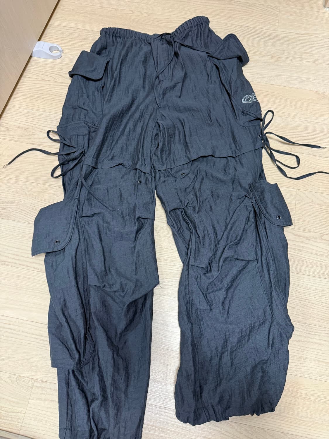 허그유어스킨 린넨 카고 팬츠 차콜 linen cargo pants 상품이미지6