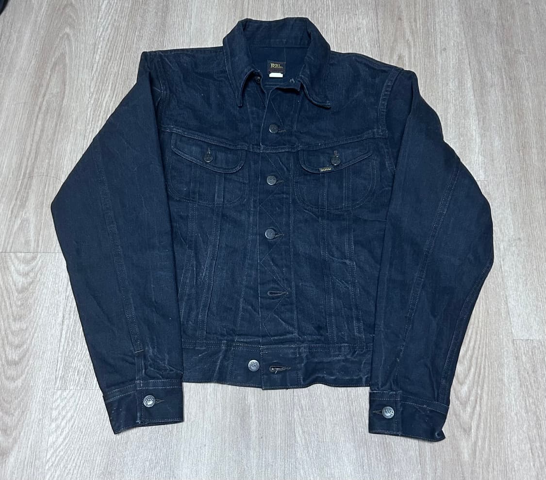 RRL LOT 271 블랙 흑청 데님 트러커 자켓 S 상품이미지1