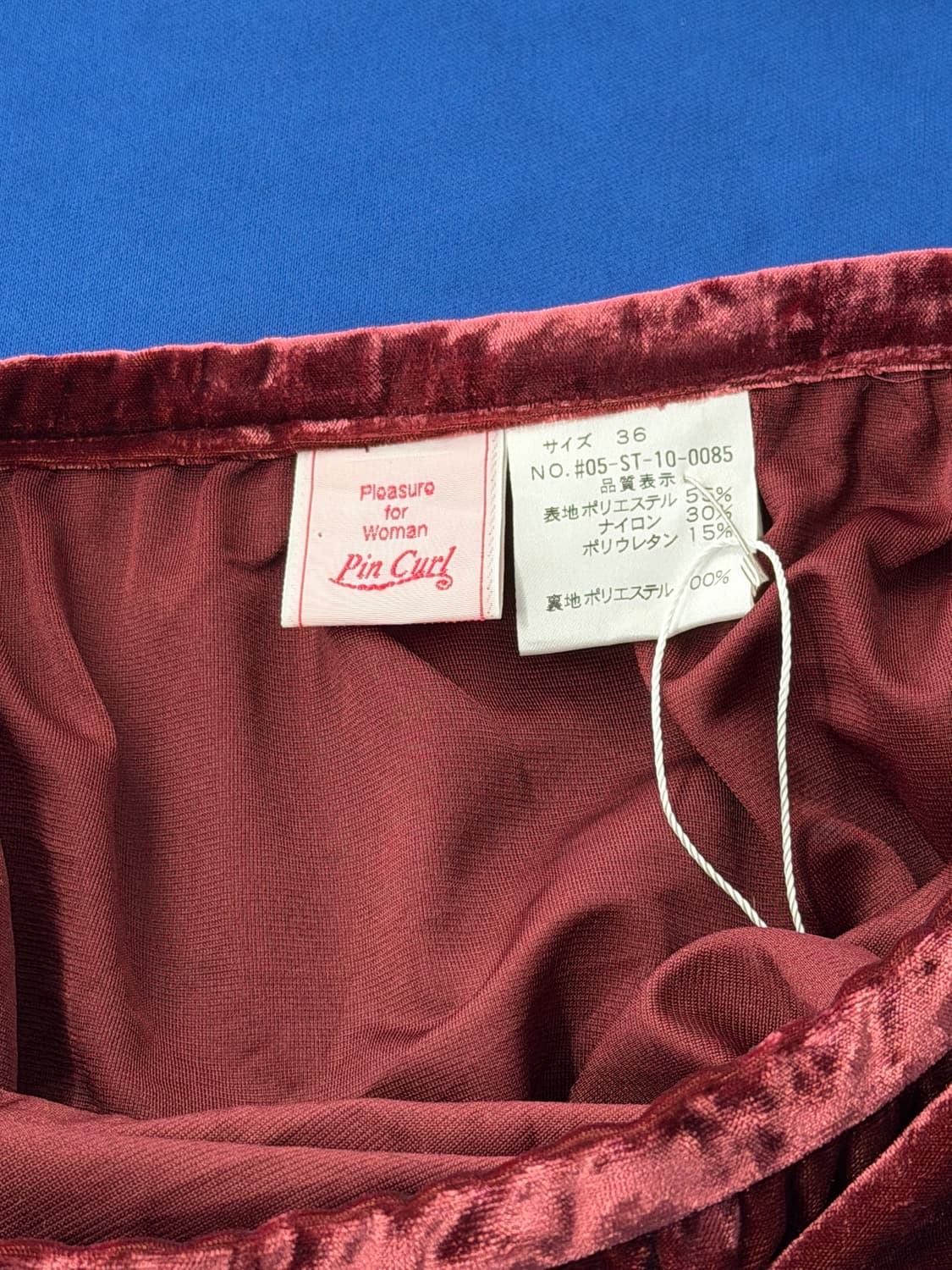 일본빈티지 핑크 벨벳 레이스 스커트 상품이미지8