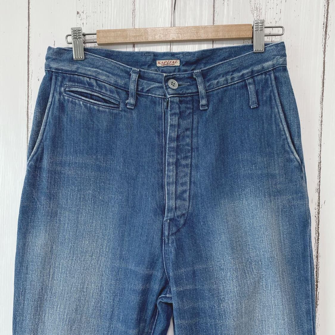 캐피탈 12온즈 데님 하이웨이스트 님 팬츠 상품이미지3